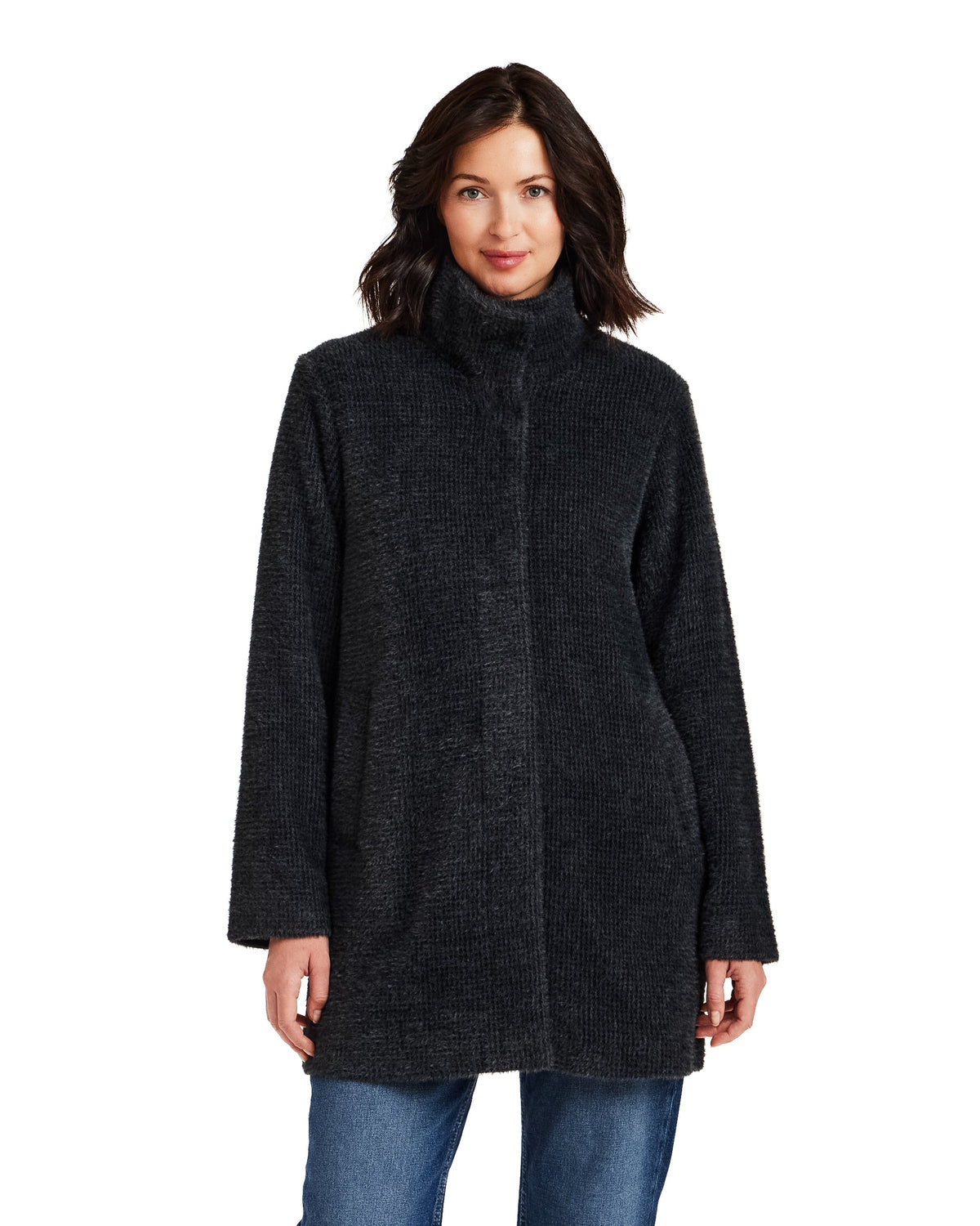 HOUNDSTOOTH COZY FEATHERKNIT TOPPER