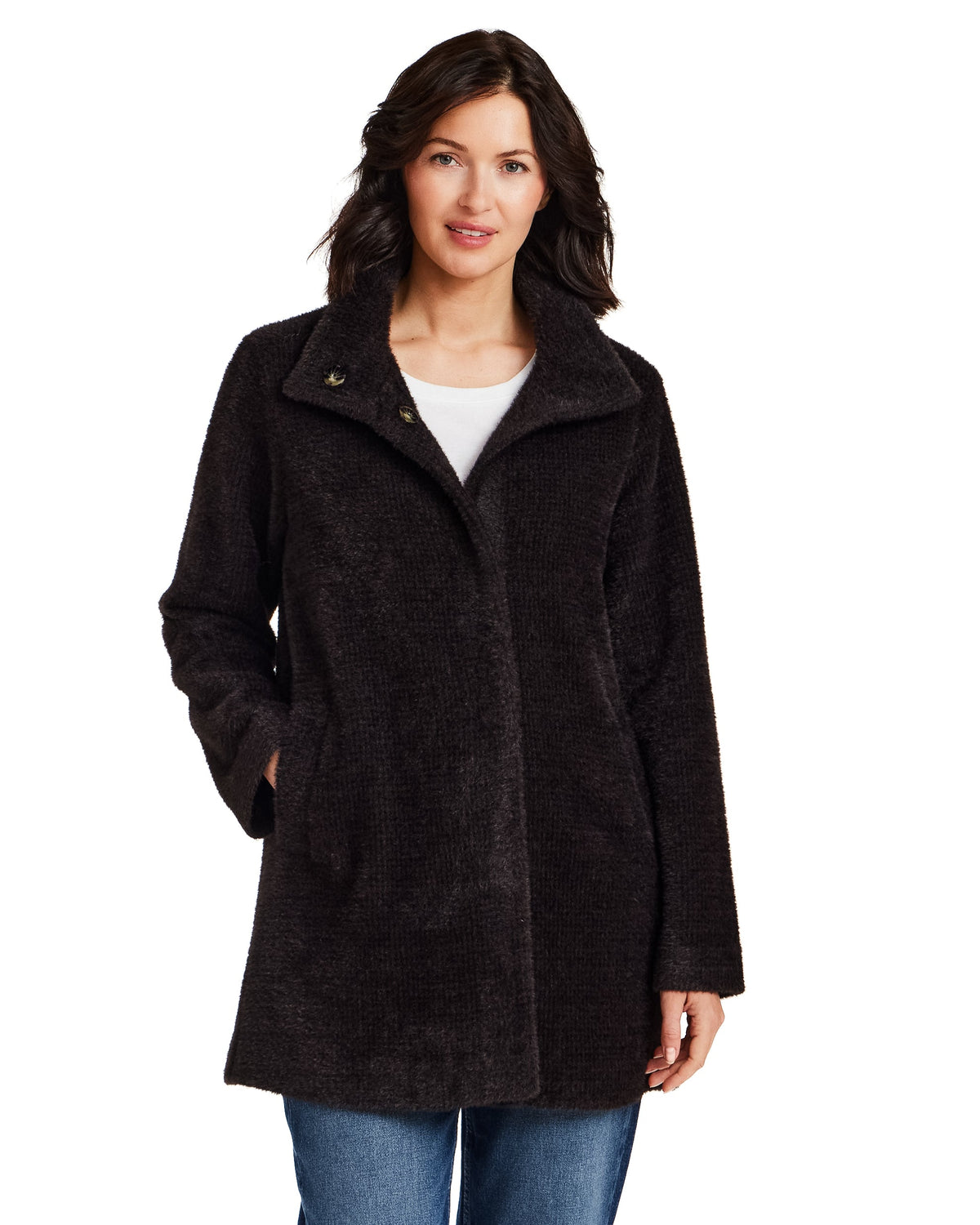 HOUNDSTOOTH COZY FEATHERKNIT TOPPER