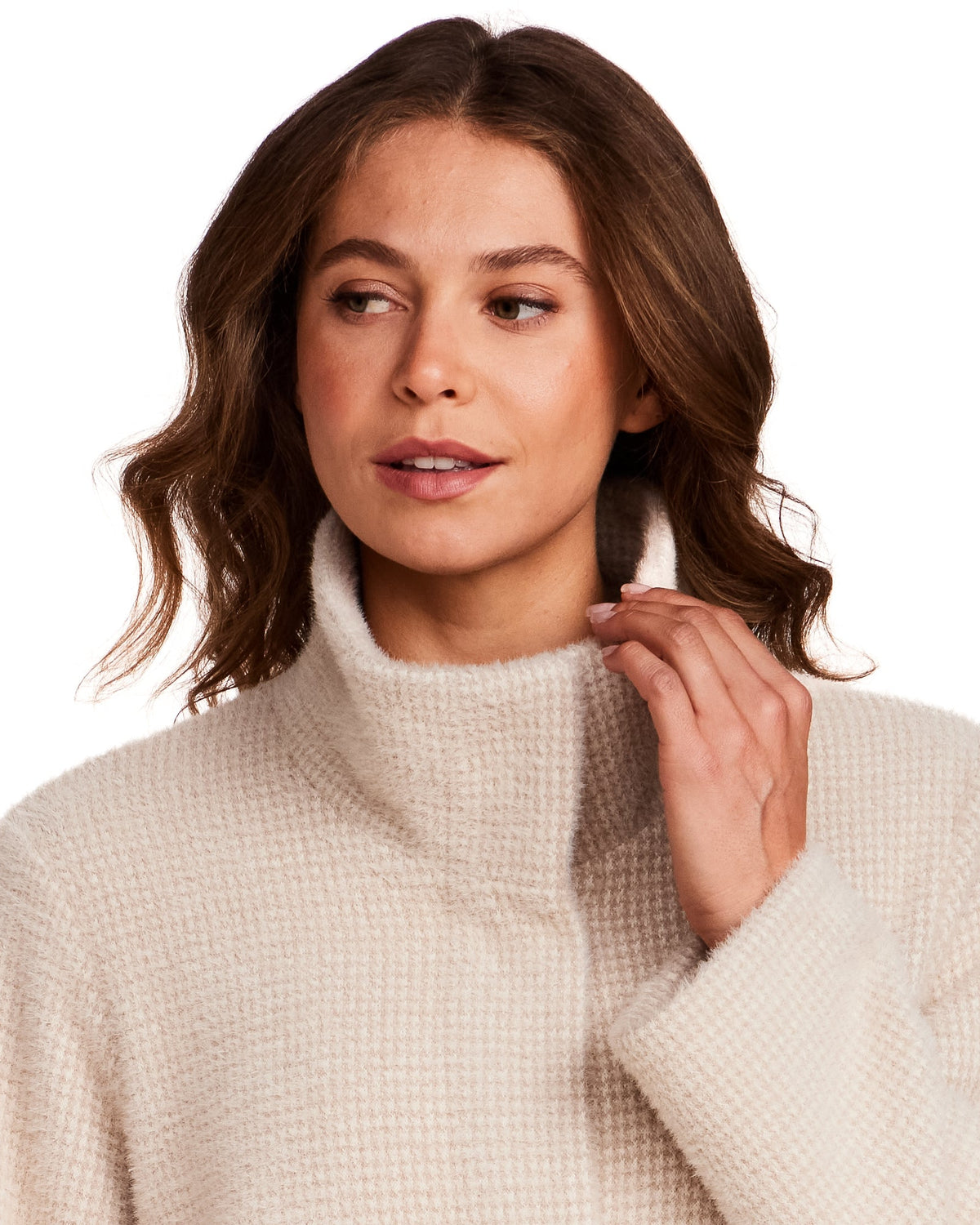 HOUNDSTOOTH COZY FEATHERKNIT TOPPER