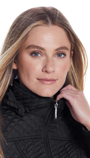 HOODED ZIP QUILTED JACKET