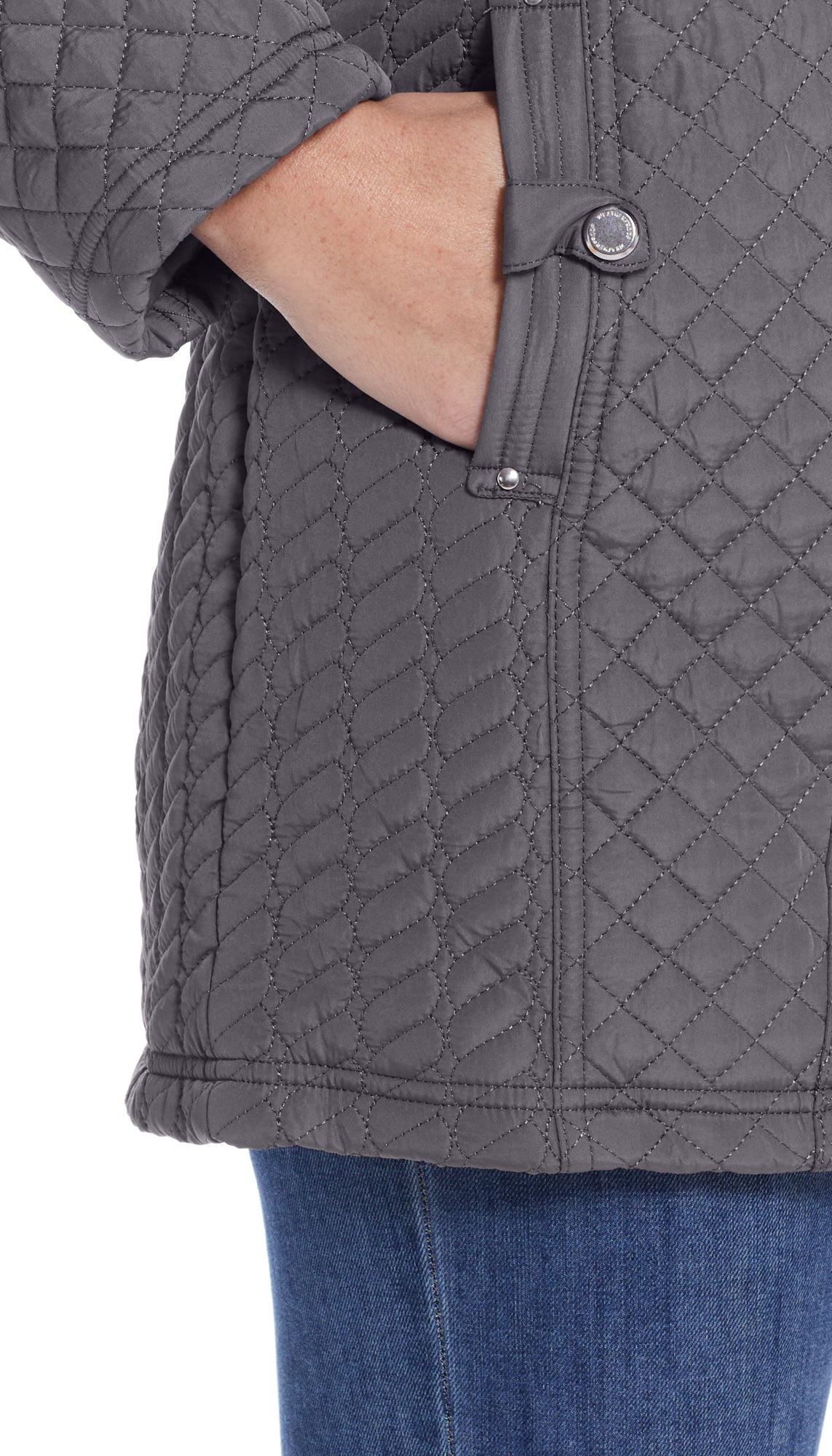 HOODED ZIP QUILTED JACKET