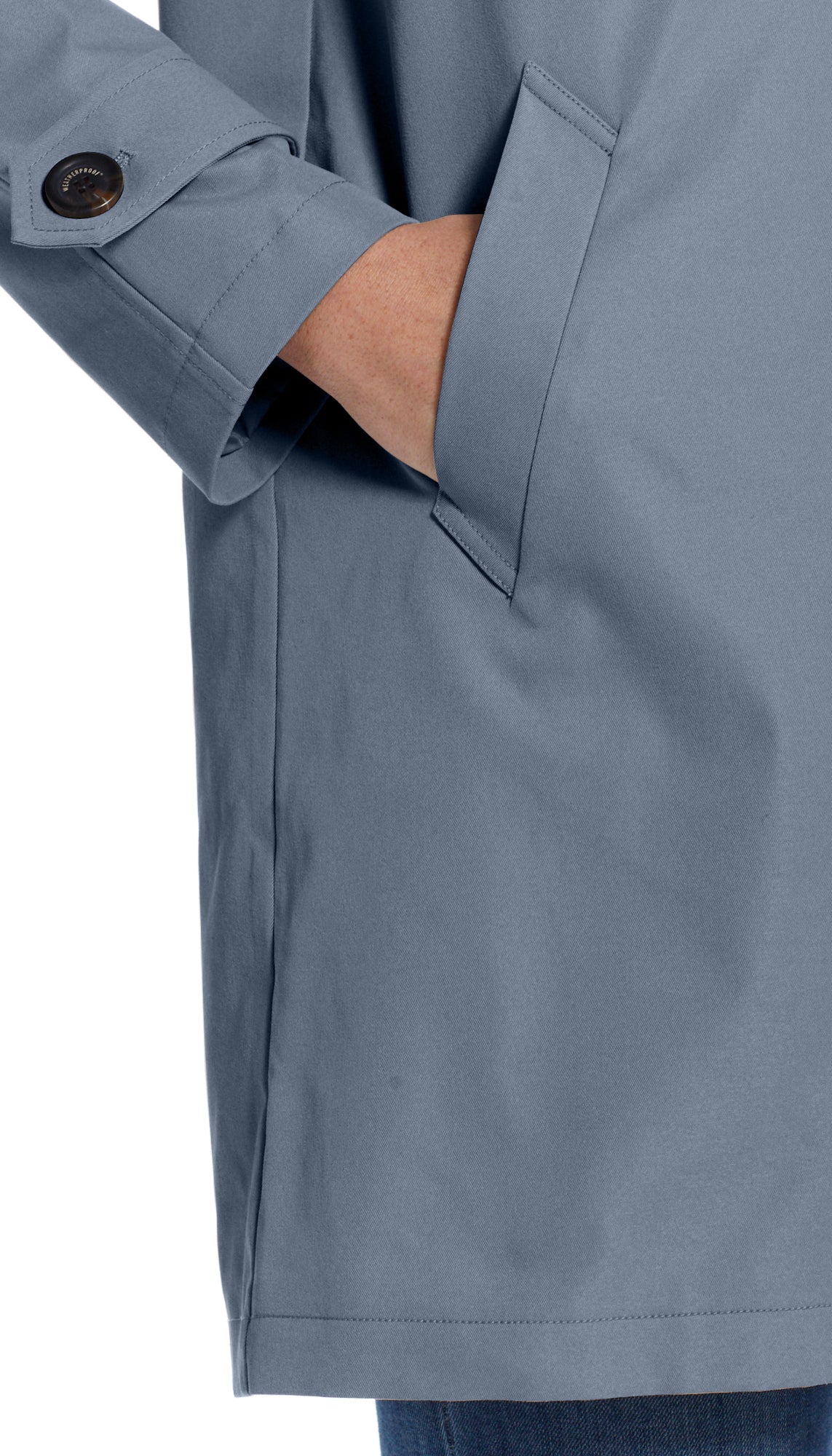 BUTTON FRONT HOODED TOPPER