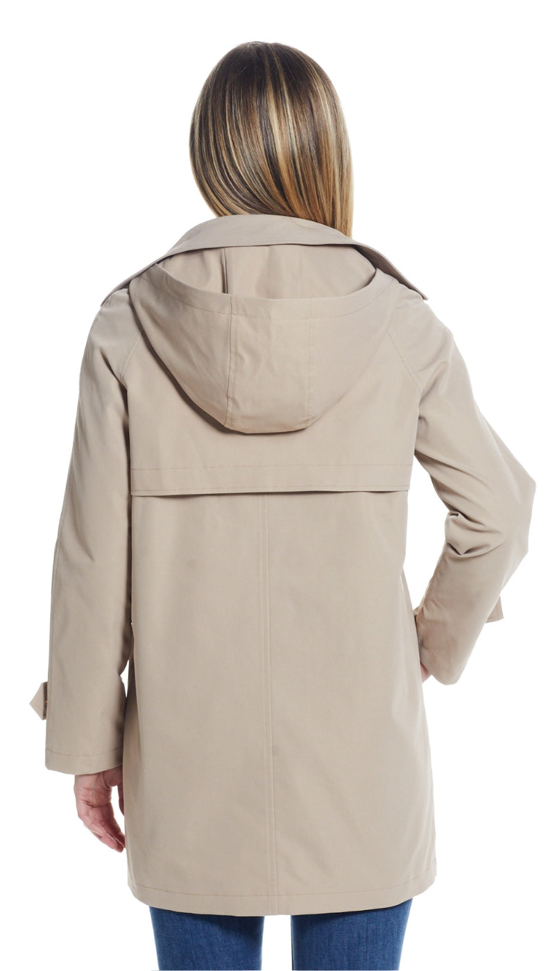 BUTTON FRONT HOODED TOPPER