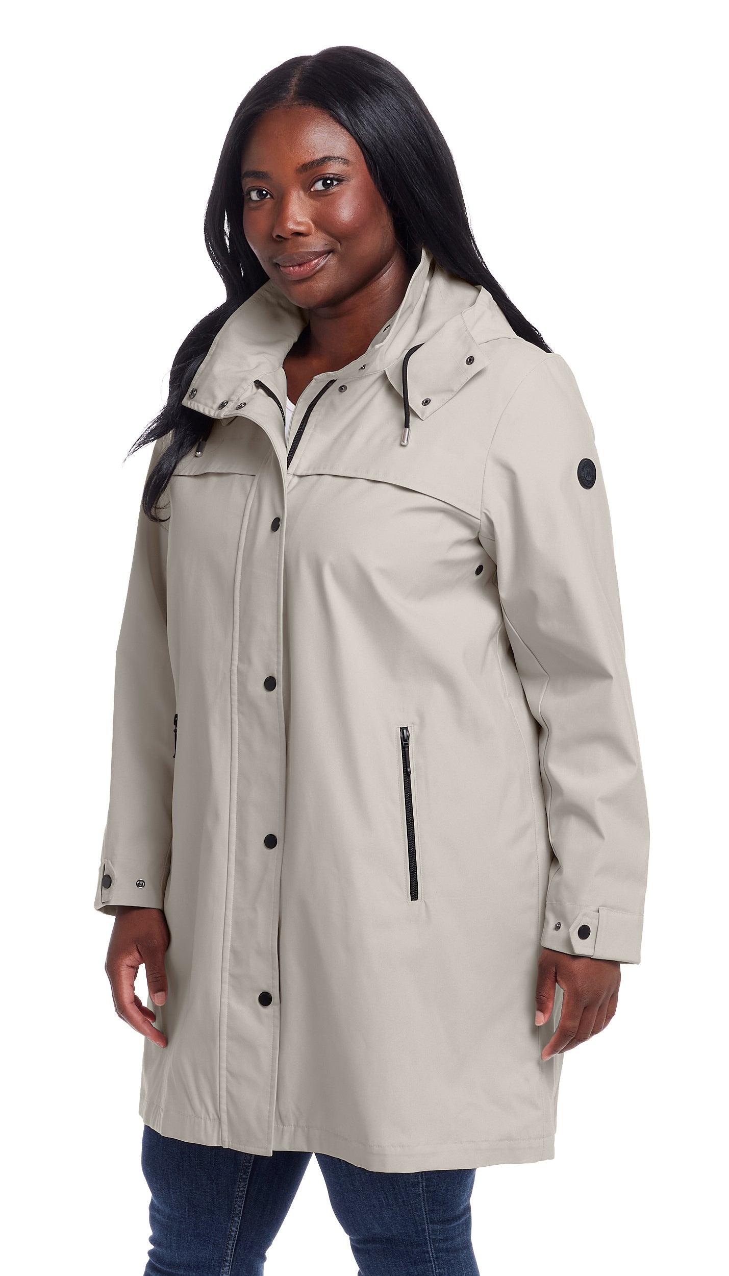 HOODED A-LINE RAIN JACKET