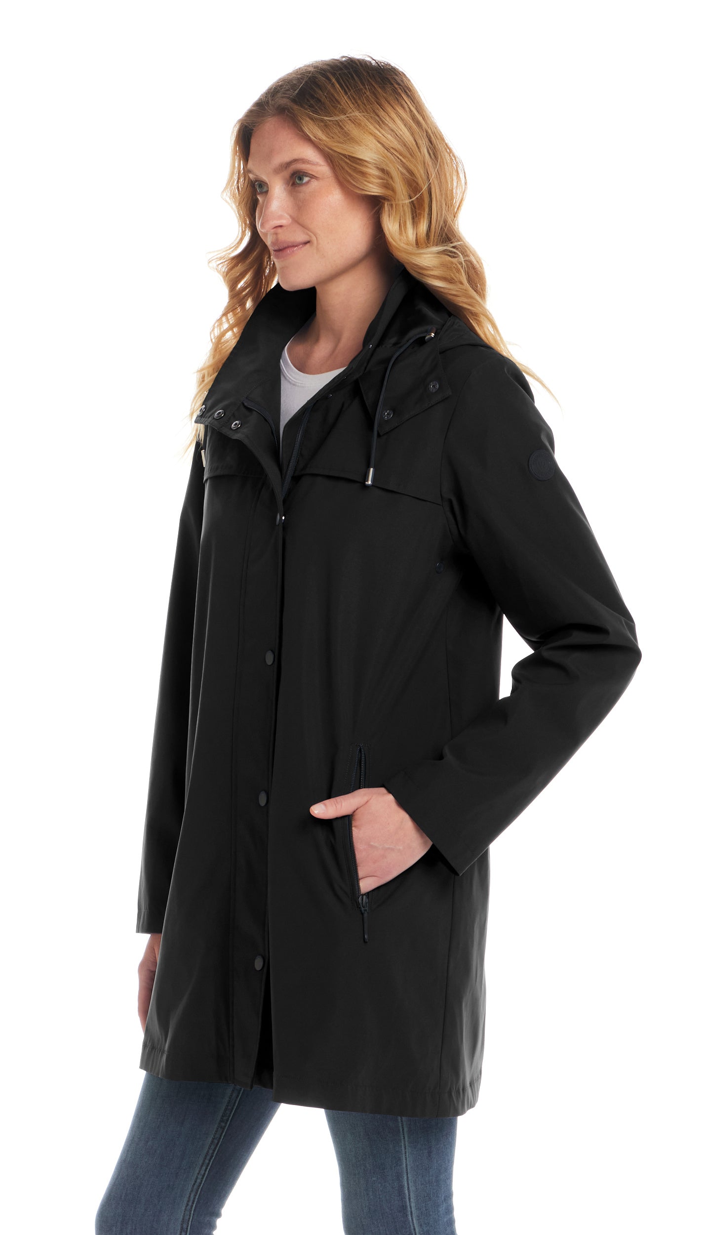 HOODED A-LINE RAIN JACKET