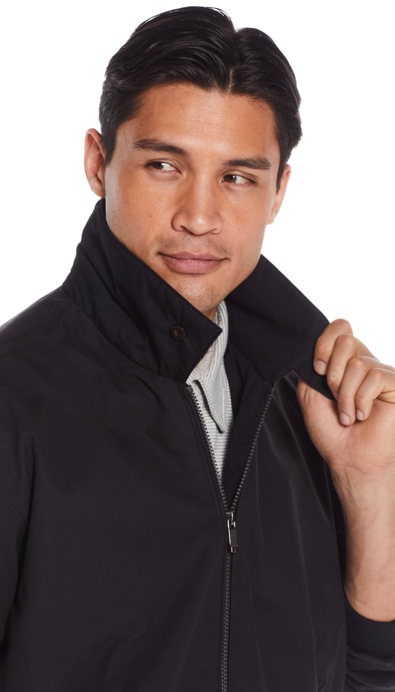 MICROFIBER GOLF JACKET - BLACK