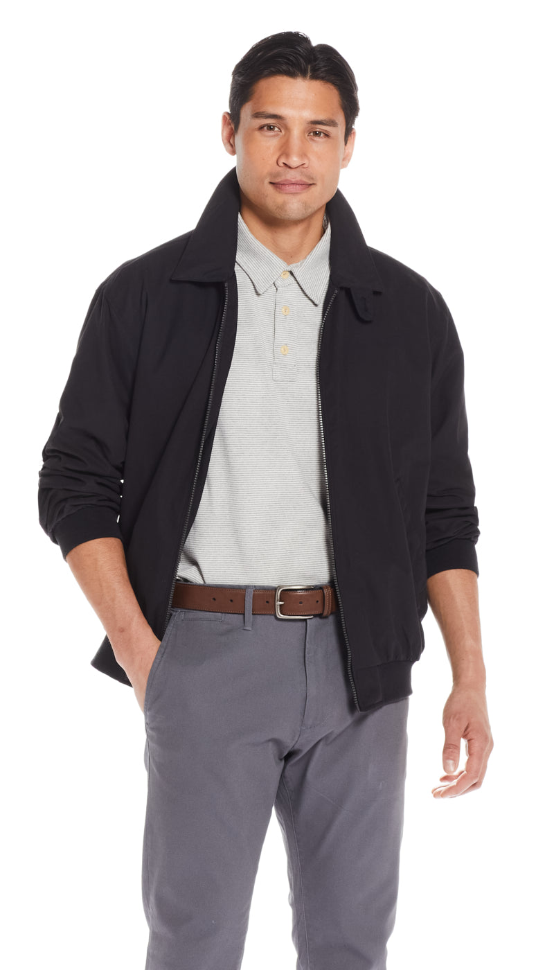 MICROFIBER GOLF JACKET - BLACK