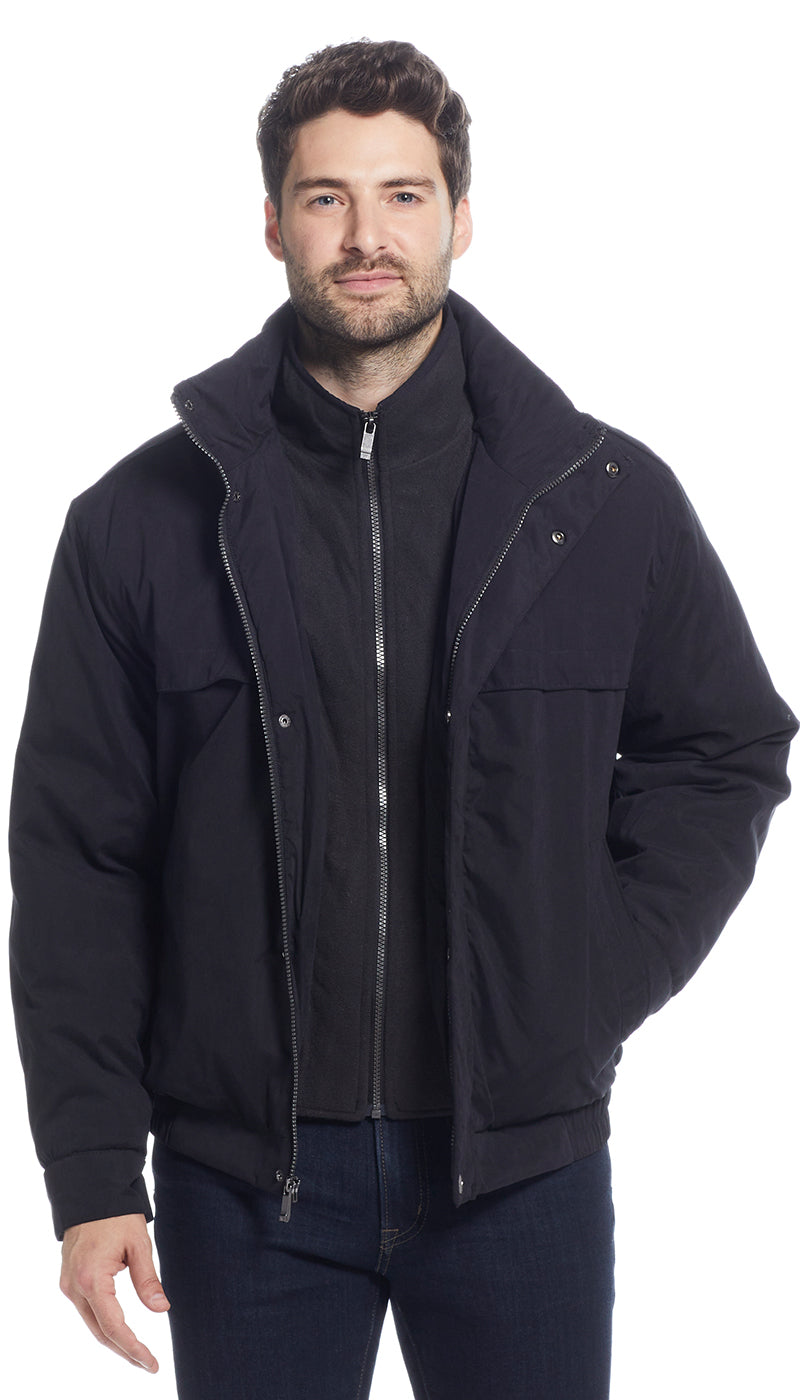 Waterproof bomber jacket with on sale hood