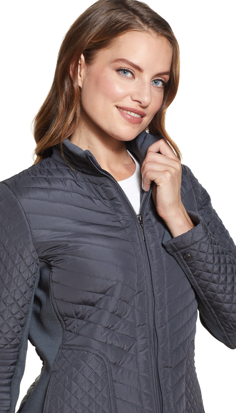 QUILTED JACKET WITH SIDE STRETCH