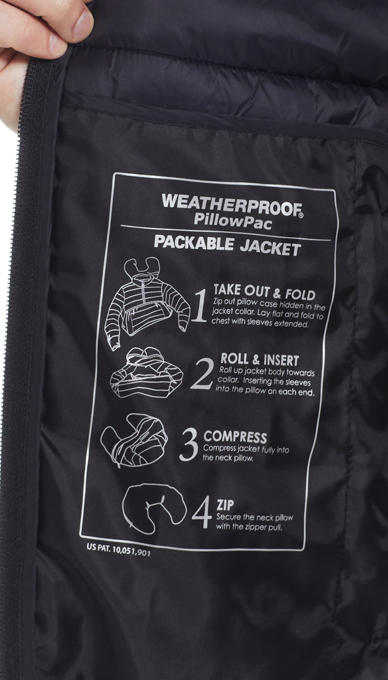 Weatherproof Men's Modern Fit Pillow Pac Puffer Jacket