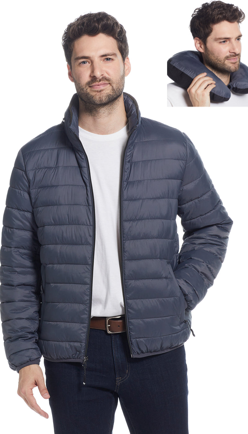 Jacket that turns clearance into a neck pillow