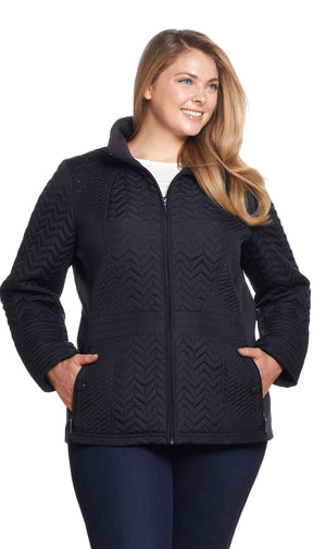 QUILTED JACKET WITH SIDE STRETCH
