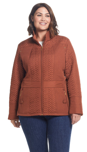 QUILTED JACKET WITH SIDE STRETCH