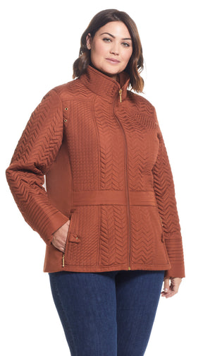QUILTED JACKET WITH SIDE STRETCH