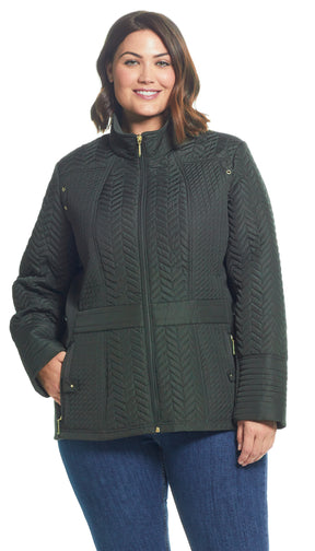 QUILTED JACKET WITH SIDE STRETCH