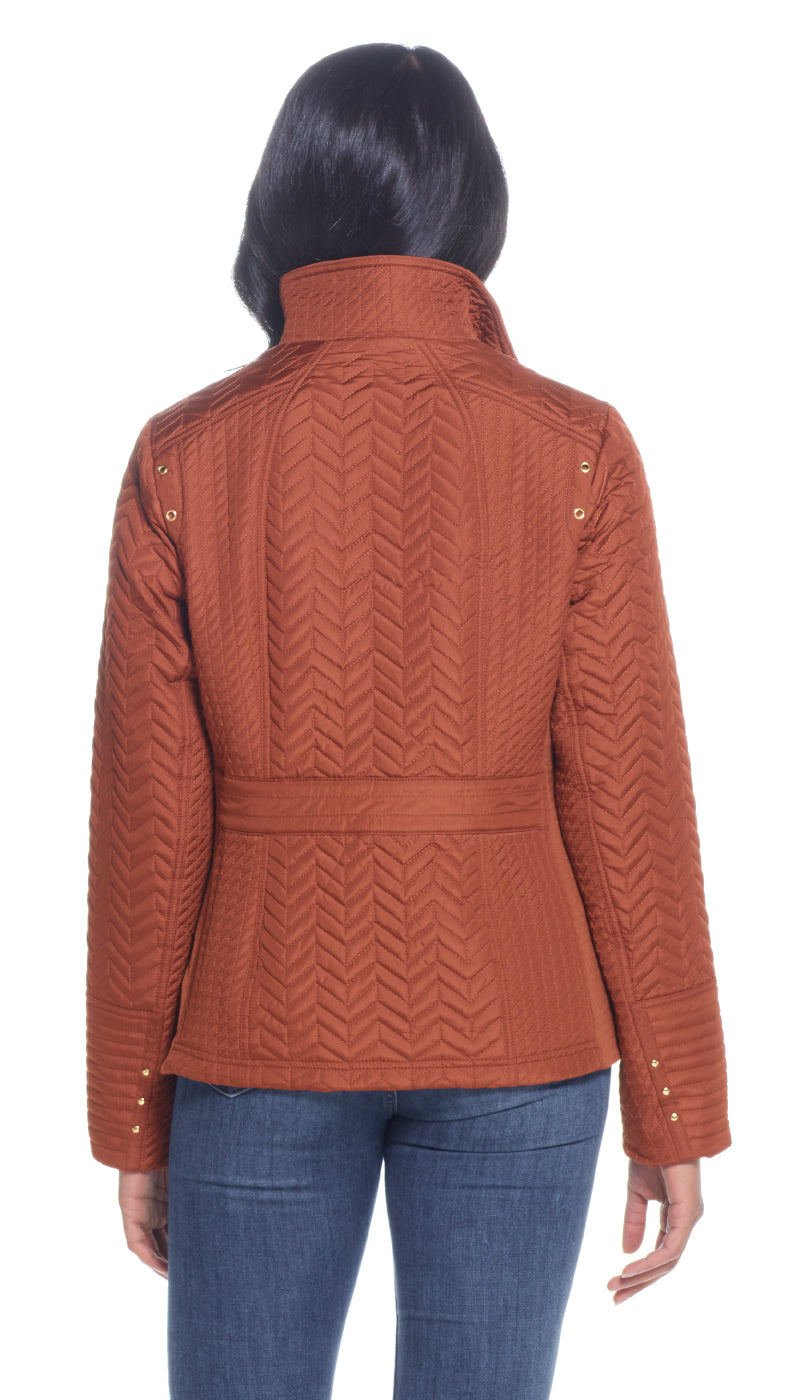 QUILTED JACKET WITH SIDE STRETCH