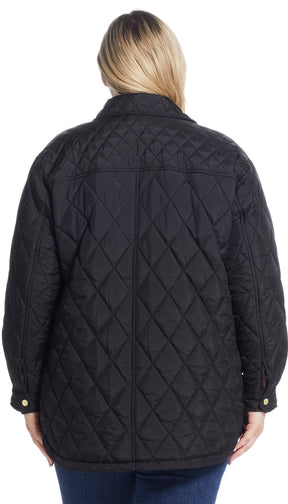 QUILTED SHACKET WITH PRINTED LINING