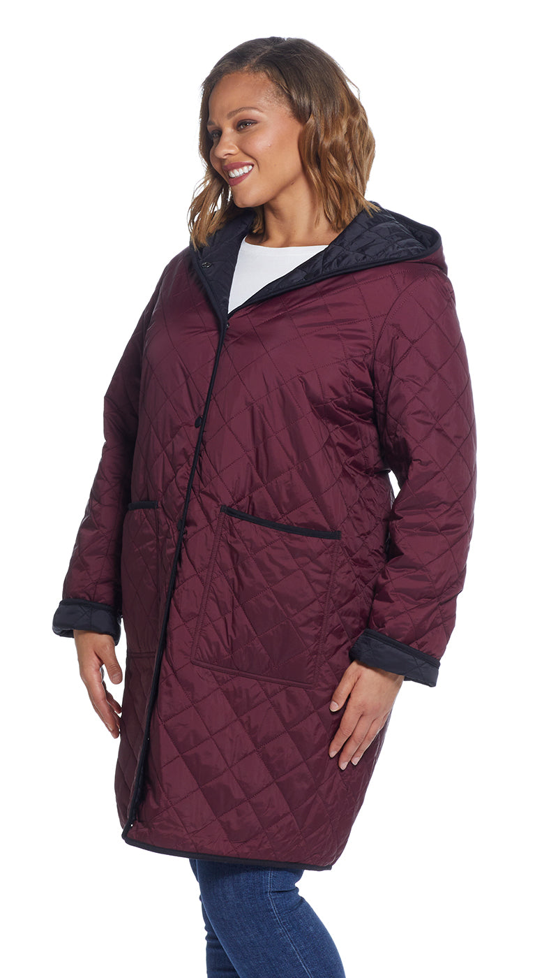 REVERSIBLE HOODED DUFFLE