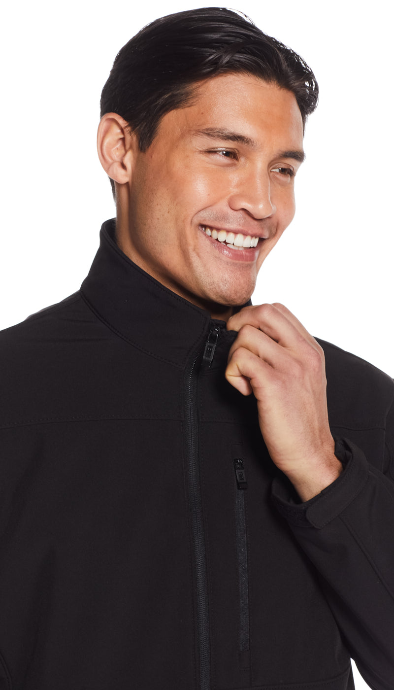 Weatherproof Men's Active Soft Shell Jacket, Size Small, Black