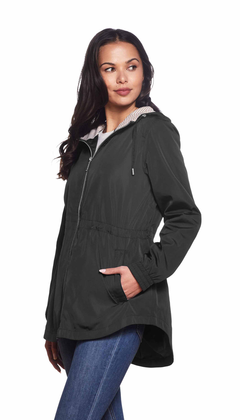 Plus size outlet black anorak jacket