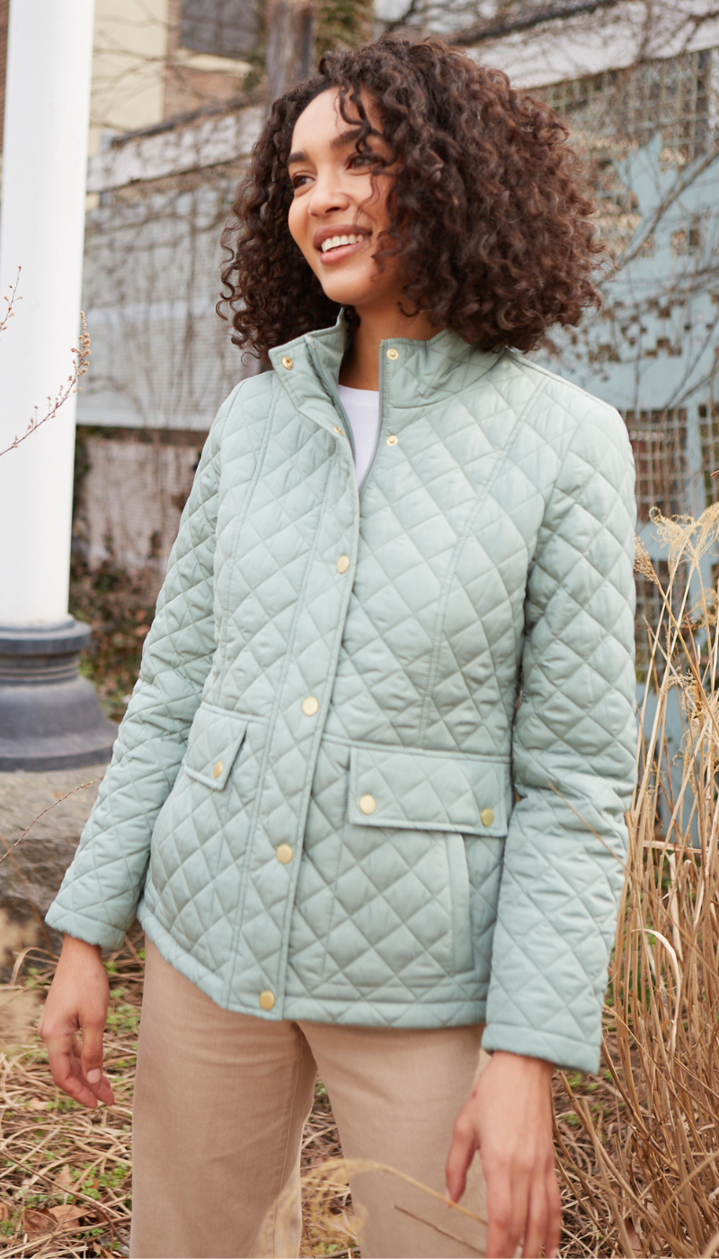 Women's quilted barn jacket outlet
