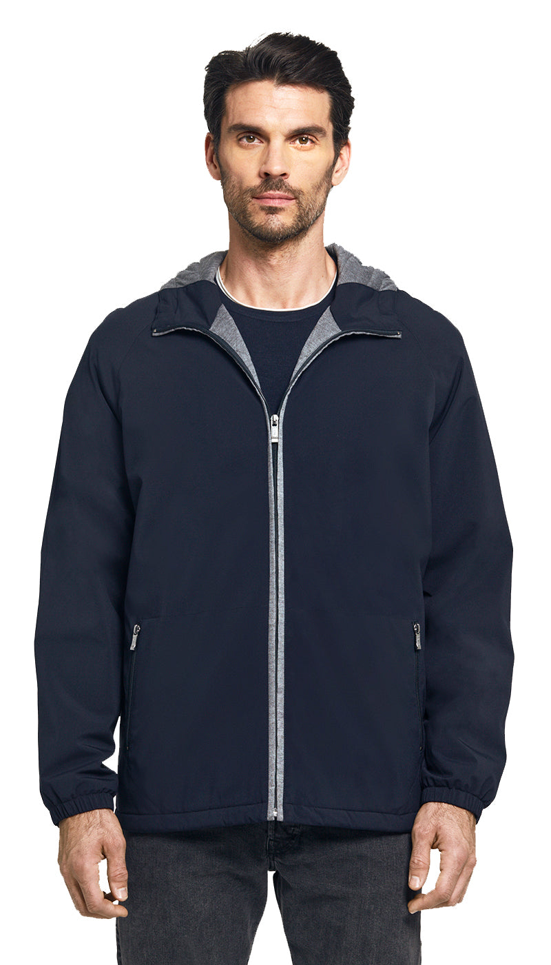 Weatherproof Men's Lightweight Hooded Ultra Stretch Water Resistant Windbreaker Jacket